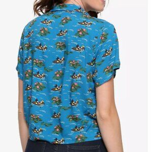 Mickie and Minnie button up woven shirt